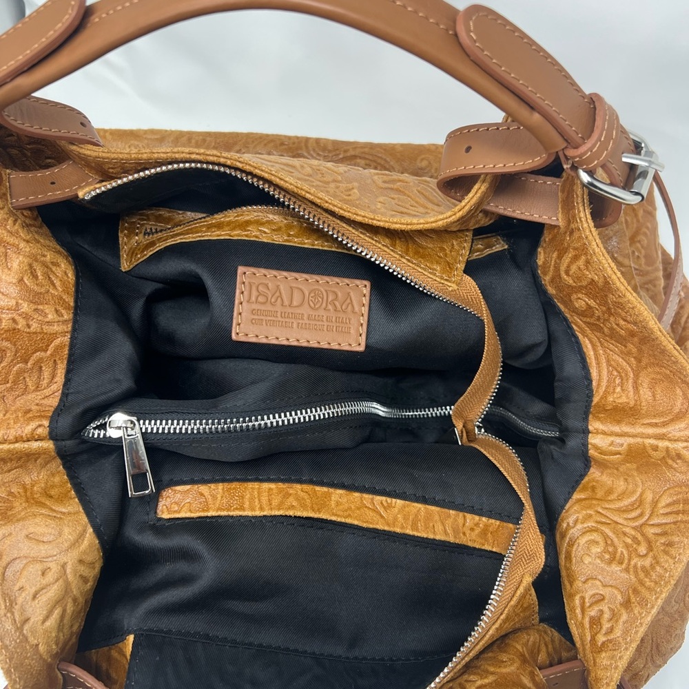 ISADORA ITALY  GENUINE Leather Large Bag Tote Purse - Picture 12 of 13